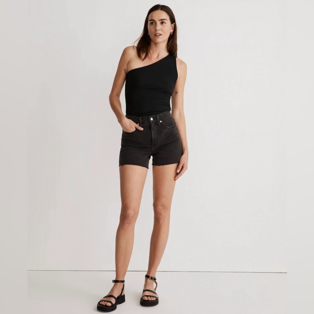madewell high rise denim shorts